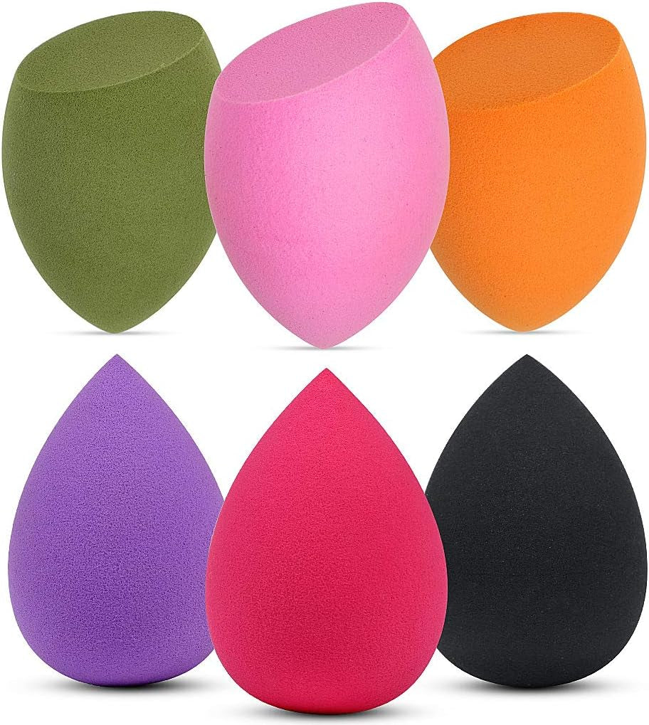 Makeup Sponge Blender, 6Pcs Foundation Makeup Beauty Sponge for Liquid, Powder and Cream