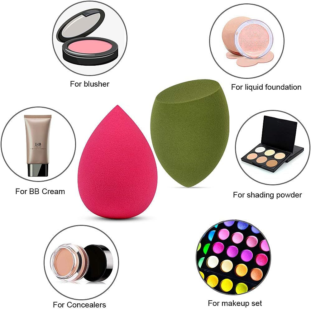 Makeup Sponge Blender, 6Pcs Foundation Makeup Beauty Sponge for Liquid, Powder and Cream