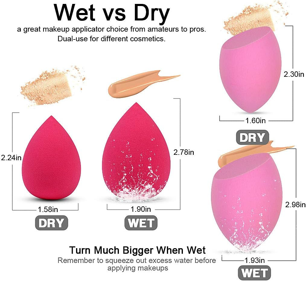 Makeup Sponge Blender, 6Pcs Foundation Makeup Beauty Sponge for Liquid, Powder and Cream