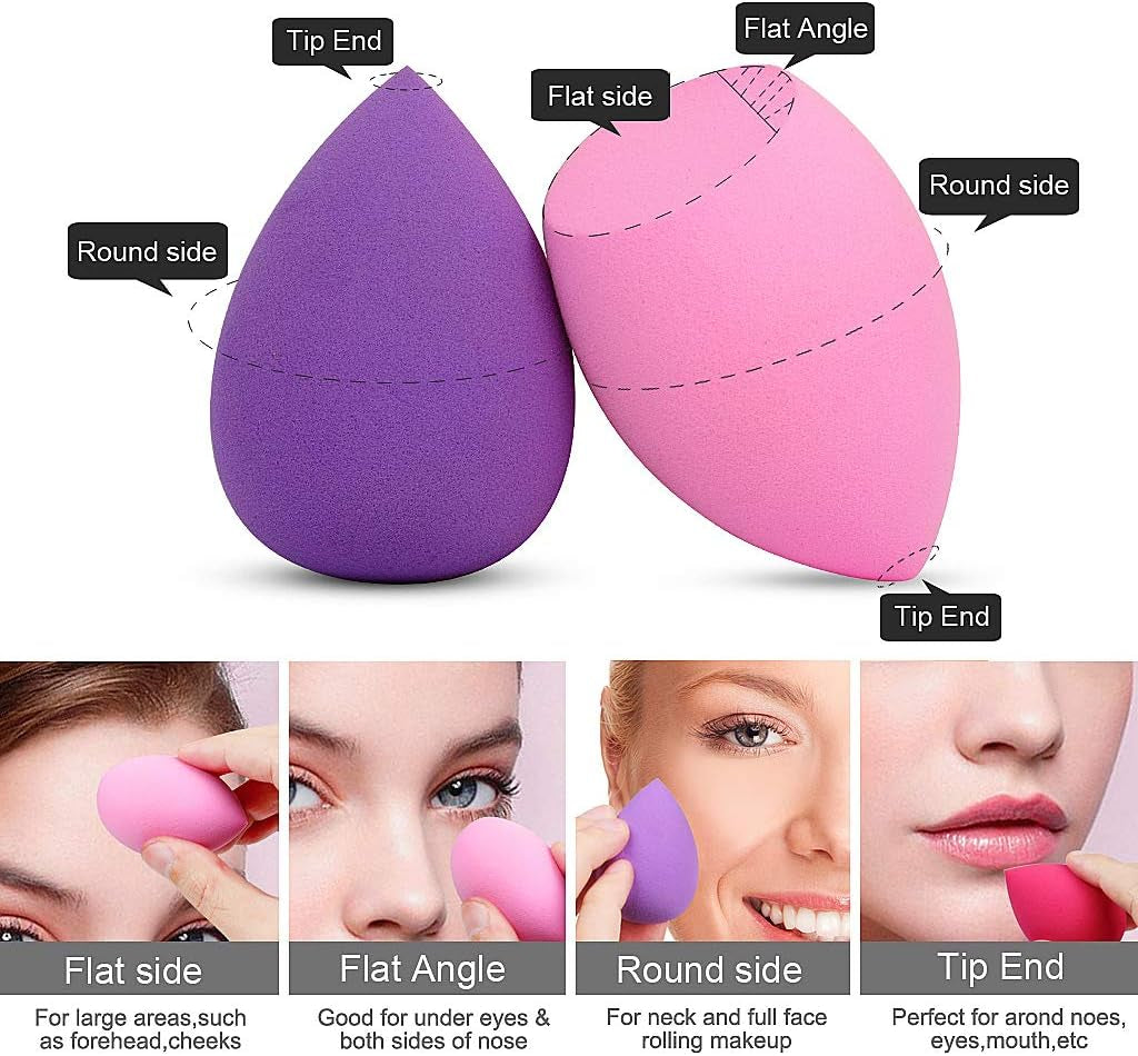 Makeup Sponge Blender, 6Pcs Foundation Makeup Beauty Sponge for Liquid, Powder and Cream