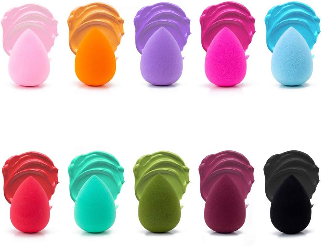 MAGMAC 10 Pcs Perfect Makeup Sponge Set Blender, Beauty Sponge Makeup Blender Flawless for Liquid,Multi-Colored Makeup Sponges